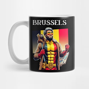 Brussels 90s Comic Book Super Hero Belgian Mug
